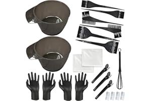 Mauts Hair Dye Coloring Set, Hair Tinting Comb and Mixing Brush Bowl,Ear Cover Mixing Spoon Hair Clips Gloves and Disposable shawl，DIY Salon.