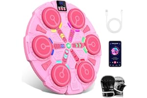IERAKOR Macchina da Boxe Musicale, Nuovo Music Boxing Machine a Parete con Guanti, Connessione Bluetooth, Luci LED, Regolazione a 5 velocità, Molteplici modalità di Allenamento, Conteggio Automatico