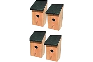 RAM ONLINE Ram© 4 X WOODEN Wood Bird Feeders Nesting Box Nest Bird House Small Birds Blue Tit Robin Sparrow Bird House Feeder