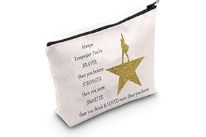 LEVLO Hamilton Broadway Trousse à maquillage musicale inspirée de Hamilton Cadeau avec inscription « You Are Braver Stronger Smarter Than You Think », Hamilton Bag,