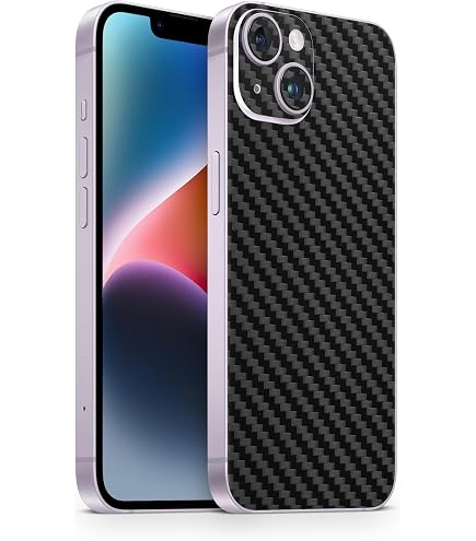 TF Skins Film Protection Arrière IPhone 16 Carbone Noir - Ultra Fin Et Résistant