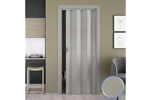 FORTE Porte Pliante en PVC Tissu Gris accordèon 88,5x214cm Mod. Luciana