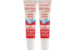 PARAVOSTRA VITA CITRAL | Baume à Lèvres Très Réparateur | Hydrate et Nourrit les Lèvres Abîmées | Diminue les Sensations de Tiraillement | Les Lèvres sont Protégées | Formule non Collante | Lot de 2x15ML