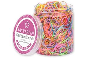 JASVERLIN 2000 elastici in gomma multicolore, piccoli elastici per capelli arcobaleno, piccoli elastici per capelli per bambini, non si strappano