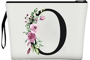 CHIREST Makeup Bag for Women,A-Z 26 Letter Personalized Makeup Bag,Birthday Gifts for Women Mom,Gifts for Best Friend,Bride Bridesmaid Cosmetic Bag