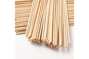 SWoob 100pcs Wooden Sticks Dowels 300 * 3 mm Craft Pins Rods DIY Stick for Model Making, Home Decoration and Crafts