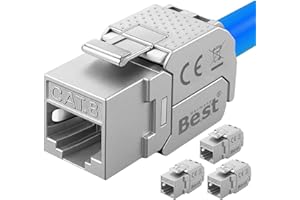 4x CAT 8 Keystone Netzwerkmodul RJ45 – High-Speed Keystone Buchse, werkzeugfreie Montage, 40 Gbit/s, STP geschirmt, vergoldete Kontakte, kompatibel mit AWG 22–26 & Patchpanel/Netzwerkdosen