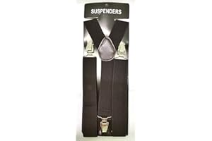 HOMEKING Adjustable Unisex Adult Child Elastic Clip-on Brace Suspender Y back Neon Belt,Dark coffee