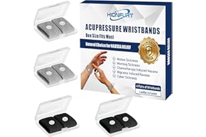 HIONFURT Bracelets d'acupression - 4 paires Gris, Gris, Noir, Noir