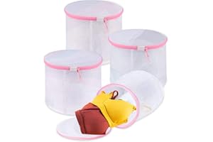 BILLYBATH Bra net for washing machine, laundry net for washing machine, large, laundry bag for washing machine for socks, bras, underwear and lingerie, set of 4 pink bra laundry net