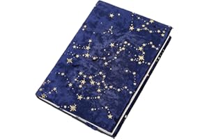 CRASPIRE Velvet Book Cover Star Cloth Book Sleeve Protector Midnight Blue Starry Night Washable Soft Fabric Cloth for A5 Paperbacks Hardcover Classroom Students Teacher Lover
