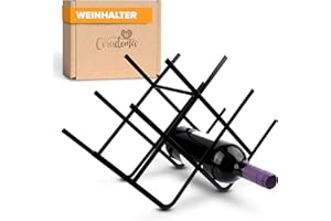 ‎CORADOMA Wine Rack Black Metal for 8 Bottles of Wine and Drinks Small Shelf - Bottle Rack Slim Drinks Rack Wine Rack - Bottle Stand Wine Bottle Holder Modern Shot Rack Wine Holder Wine Stand