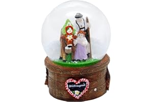 ‎MINIUM COLLECTION 30062 Souvenir Schneekugel Almabtrieb Hüttengruß 65mm Durchmesser - Reiseandenken Deutschland Mitbringsel Schüttelkugel