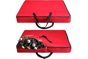 Windyun 2 Pieces Pop up Christmas Tree Storage Bag Christmas Tree Storage Pop up Christmas Tree Storage Containers with Handles and Zippers Sturdy 600D Oxford Polyester Christmas Storage (Red,6 ft)