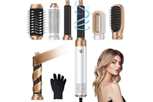 MogaWave 6 in 1 Air Styler Airbrush Hair Styler 6 in 1 Multi Styler with Blow Dry Hair Brush, Aircurler, Hair Wrap Curler, for Drying, Curling, Volumizing, Straightening, Sleeking in One Step