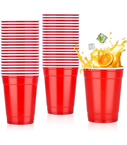 AOLUXLM 50 stuks plastic bekers, onbreekbare herbruikbare bekers voor partybekers, 280 ml drinkbekers voor drankfeesten, verjaardag, bruiloft