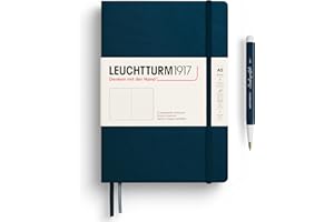LEUCHTTURM1917 372189 Notebook Medium (A5), Hardcover, 251 Numbered Pages, Deep Sea, Dotted