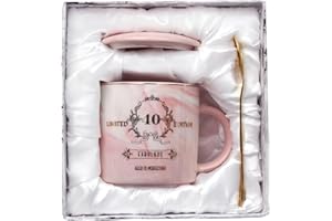 BOKALAKA geschenk zum 40 geburtstag frau, 40. geburtstag frauen 12oz rosa Kaffeetasse, 40. Geburtstag Geschenk für Frauen für Freundin/Mutter/Schwester/Kollegen, mit Geschenkbox