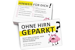 ‎ISECUR iSecur Scheisse geparkt Karten - 100x für Falschparker zum ankreuzen - Strafzettel Windschutzscheibe - Ohne Hirn geparkt I hin843