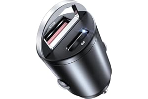 Seseno 60W Zigarettenanzünder USB C & USB Auto Adapter [PPS PD 30W & QC 3.0] Super Mini Ganzmetall KFZ Ladegerät USBC Schnellladung Kompatibel mit iPhone 15 Pro Max 14 13 12,iPad,Google Pixel, Samsung