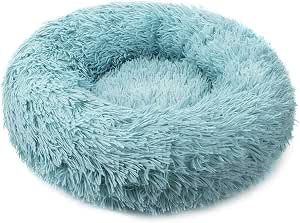 PETCUTE Hundebett Rund – Mit Aufgesetzter Decke, Rutschfester Unterseite, Aus Weichem Fleece, Für Kleine & Mittlere Hunde & Katzen