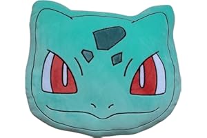 HÔMADICT LYO Cuscino ufficiale Pokémon: la testa di Bulbizarre, morbido e morbido, sotto licenza ufficiale Pokémon - 25 centimetri