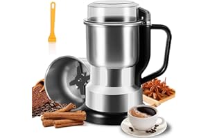 BTBHIHO 300W Electric Coffee Grinder, 8-Blade Stainless Steel Grinder, Fast Grinding with Copper Motor, Low Power Use Spice Grinder for Coffee Beans, Nuts, Grains, Pepper