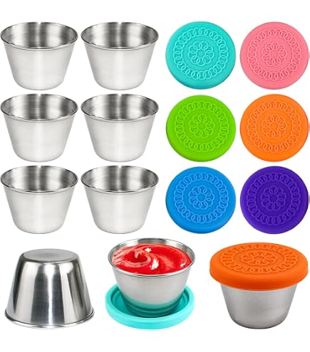 Piccoli Contenitori Per Salse In Acciaio Inossidabile Da 70 Ml, 6 - 7