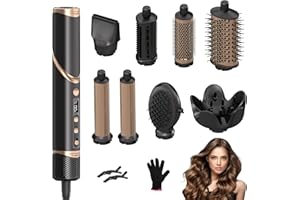 IGTOPS Suszarka do włosów 8 w 1, multistyler AirStyler, 1600 W, urządzenie do stylizacji włosów z silnikiem o prędkości 11 0000 obr./min, z grzebieniem powietrznym, lokówką (lewa i prawa), dyfuzorem, dyszą