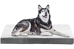 Nepfaivy Duże legowisko dla psa, wodoodporne, ortopedyczne legowisko dla psa i materac do klatki dla psa, 120 x 75 x 7,5 cm, miękkie, średnie legowisko dla psa, ze zdejmowanymi i zmywalnymi pluszowymi