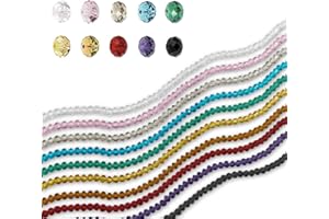 HAKACC 1000 PCS Rondelle Beads, 6mm Crystal Glass Spacer Beads Jewellery Making 10 Colours Bracelet Making Kit with Crystal and Clay Beads for Crafts DIY Decorations