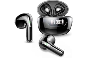 BESNOOW Wireless Earbuds, Bluetooth 5.3 Headphones HiFi Stereo Sound with 4 ENC Mic, 40H Bluetooth Earphones in Ear Dual LED Display, NEW Mini Ear Buds Bluetooth Earbuds, IP7 Waterproof, USB-C, Black(2024)