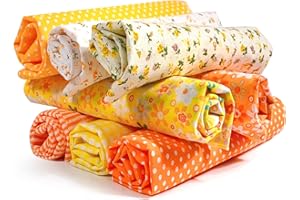 BOCGUY Stoffe Zum Nähen,Stoff,Bündchenstoff,Baumwollstoff,Patchwork Stoffe Paket Jersey Stoff Meterware Zum Nähen Diy Stoffstücke Für Alle Arten Von Kleinen Handgemachten(50x50cm) 8 Pcs