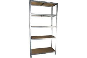 Shelf Creations Basic Schwerlastregal 180x30x60cm verzinkt 5 Böden Steckregal Kellerregal Lagerregal Werkstattregal Archivregal Haushaltsregal Ordnerregal Metallregal Garagenregal Fachbodenregal