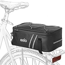 Eelo Sacoche De Vélo Pour Porte-Bagages – 7 L, Étanche, Avec Housse De Pluie – Bande Réfléchissante, Fixation Velcro, Universelle (Noir)