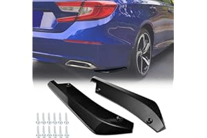 GEARCELL Rear Bumper Lip Splitter, Universal Car Modified Rear Bumper Canard，Diffuser Spoiler Lip Splitter Fins Protector, 1 Pair（Glossy Black）