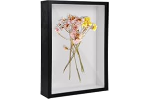 YQSIBTH 3D Shadow Box, 3D Picture Frame, 21 x 29 cm Wooden Deep Box Frame Deep Frame Display Box for Medal Flower Memorabilia Tickets Crafts (Black)
