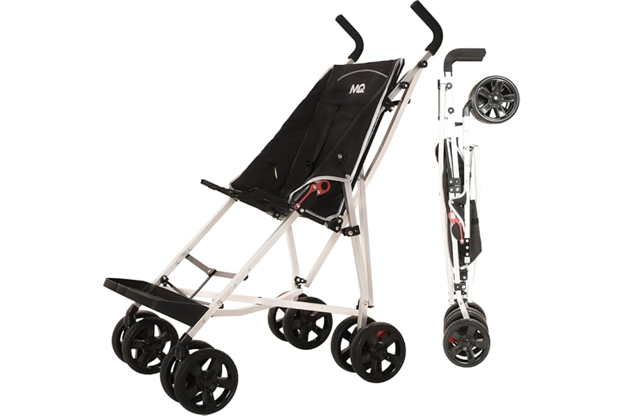 MobiQuip XL Disability Pushchair, Black - Special Needs Stroller for Older Children up to 50kg - Lightweight Folding Aluminium Frame - Adjustable Footplate & 5-Point Harness - Smooth & Portable