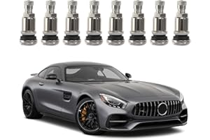 AOROPS Silber Metallventile, 8 Stück Felgenventil Metall Stahlventile, Felgenventil AutoAutoreifen Ventil 11,3mm Luftventil Auto Stahlventile Felgenventile Reifenventil Auto mit Kunststoffkoffer