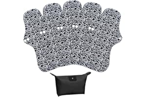 LIVEHITOP Large Reusable Sanitary Towels - 5 Pack 32.5cm XL Heavy Flow Washable Menstrual Pads Postpartum Nursing Nappy Bamboo Charcoal Polyester with Storage Bag Gift for Women