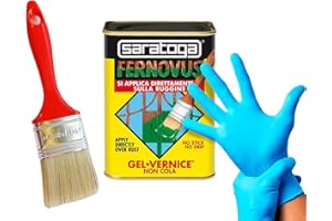 DMS Fernovus colore Giallo Brillante Gel Vernice Smalto Antiruggine in conf da 750 ml con guanti nitrile e pennello inclusi!!! Bundle