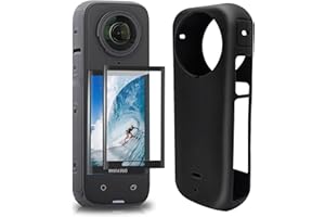 Tieeyivv Akcesoria do Insta360 X4 etui silikonowe z folią pancerną do szkła pancernego szkło ochronne ochrona wyświetlacza HD ochrona wyświetlacza ochrona przed zarysowaniem ramka sportowa kamera