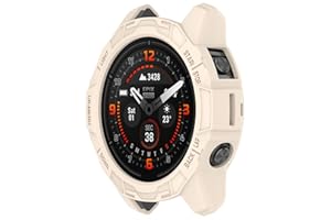 GIOPUEY Case Compatible with Garmin fenix7X pro/Garmin Epix Pro 51mm, Premium Soft TPU Silicone Protector Case Cover, Unique Design, Shockproof, anti drop - beige