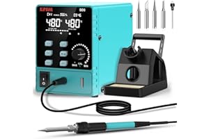 Lötstation, Kiprim Profi Lötkolben Station Set,Einstellbare Temperatur 200-480°C, Temperaturdifferenzeinstellung, Elektronik Digital,Inklusive Zusätzlichem Heizkern