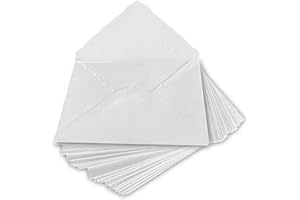 Wanderings - Sobres Blancos Hechos A Mano Con Borde Estriado - 6,25X9,25" / 15X23 Cm Paquete De 25 - Para Anuncios, Invitaciones De Boda, Tarjetas De Felicitación, Manualidades - Grueso 150 GSM