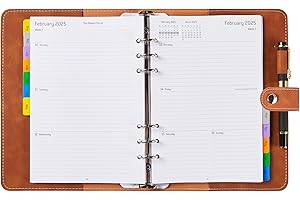 YHH Kalender 2024 2025 Buchkalender A5 Nachfüllbar, 1 Woche 2 Seite mit Tabs, Tasche, Kontakt, Wochenplaner Ringbuch, Lehrerkalender 24/25 Schulplaner Studienplaner Planer für Schüler Lehrer