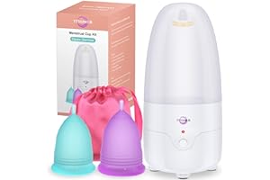 YTYOMUR Esterilizador De Vapor De Copa Menstrual con 2 Copas Menstruales Reutilizables, Kit De Lavado Limpiador De Copas De Per¨ªodo