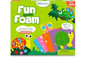 Skillmatics Foam Sticker Art Activity - Animals, Stocking Stuffers, Mess-Free Fun for Kids, 800+ 3D Foam Stickers, DIY Felt Craft Kits, Christmas Gifts for Boys & Girls Ages 3, 4, 5, 6, 7