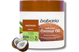 Babaria - Mascarilla de Aceite de Coco, Hidratante y Reestructurante, Apto para Todo Tipo de Cabellos, Vegano - 400 ml