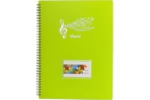 MAOXINTEK Dossier de rangement pour partitions de musique Format A4 40 pochettes G Clef, Sac de rangement pour documents de stockage de papier de chanson pour musiciens